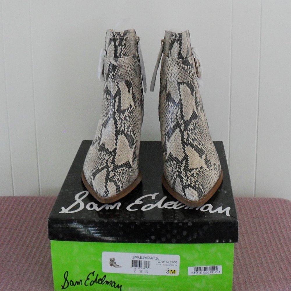 Sam Edelman Leonia Snakeskin Leather Boo… - Picture 4 of 10